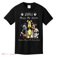 Funny Dogs Make Me Happy Humans Make My Head Hurt Funny Dog Lover Kids T-Shirt thumb 0