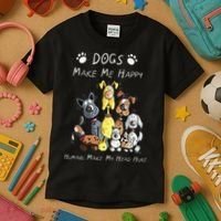 Funny Dogs Make Me Happy Humans Make My Head Hurt Funny Dog Lover Kids T-Shirt thumb 3