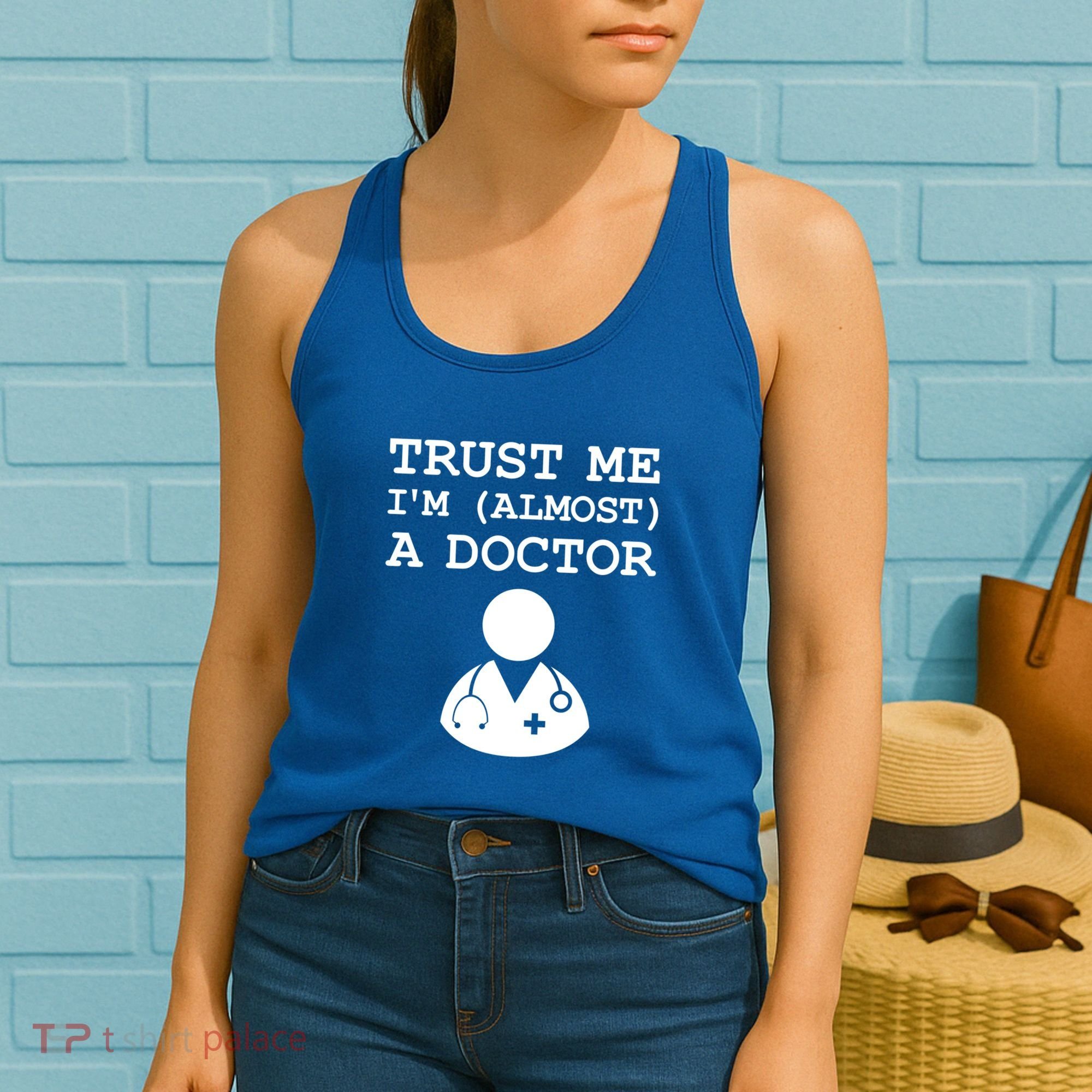 Funny Doctor Medical Student Trainee I'm Almost A Doctor Gift Women's Tank Top