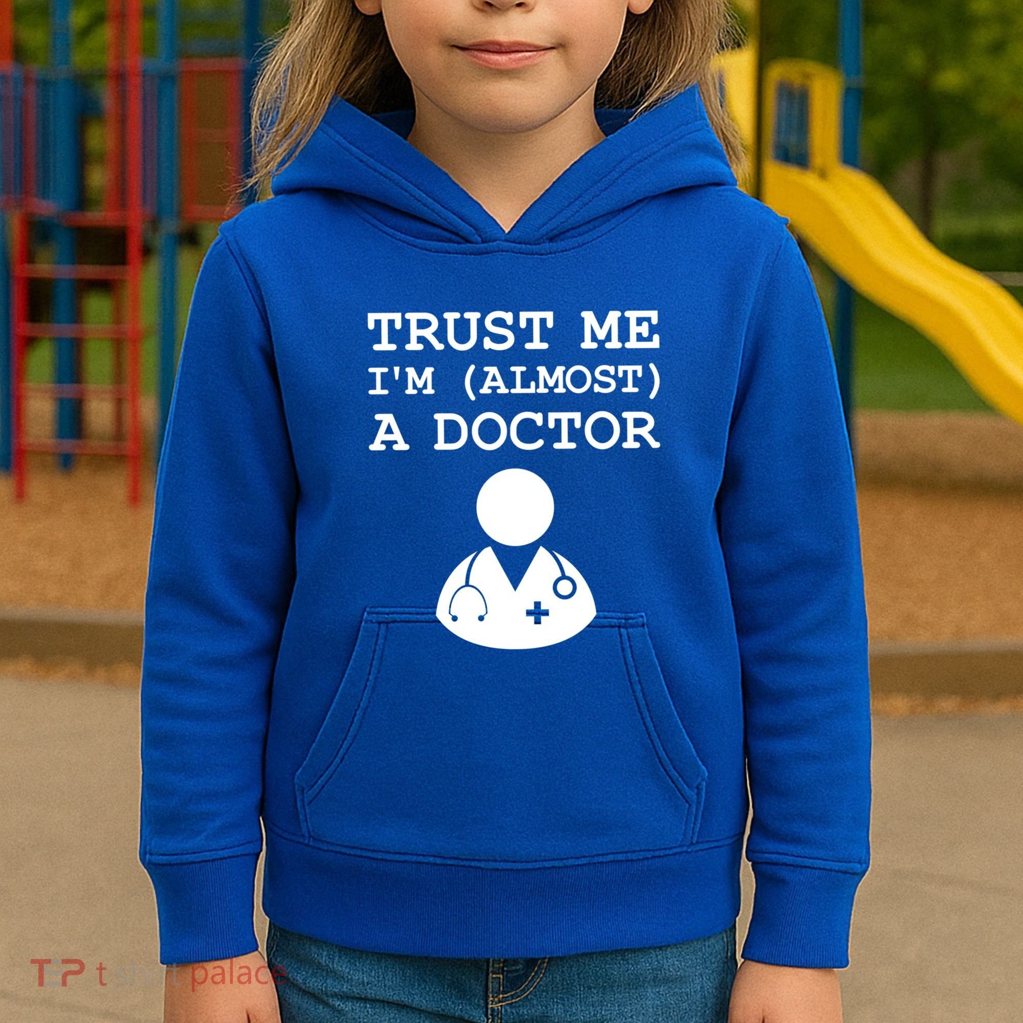 Funny Doctor Medical Student Trainee I'm Almost A Doctor Gift Kids Hoodie