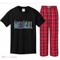 Funny Dermatology Medical Assistant Nurse Physician Kids Plaid Pajama Set thumb 0