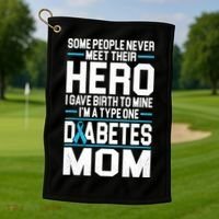 Funny Diabetes Mom Diabetes Golf Towel thumb 1