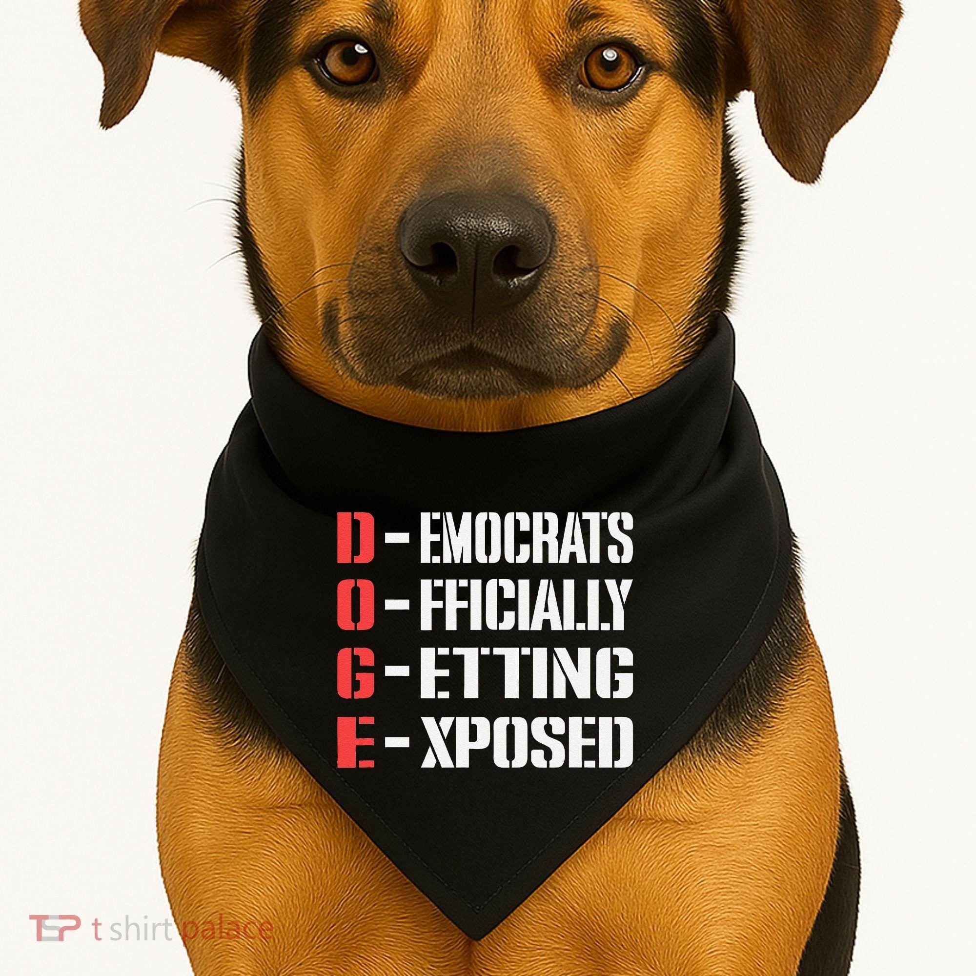 Funny Doge Meaning Government Corruption Exposed USA-Made Doggie Bandana