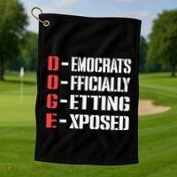 Funny Doge Meaning Government Corruption Exposed Golf Towel thumb 1