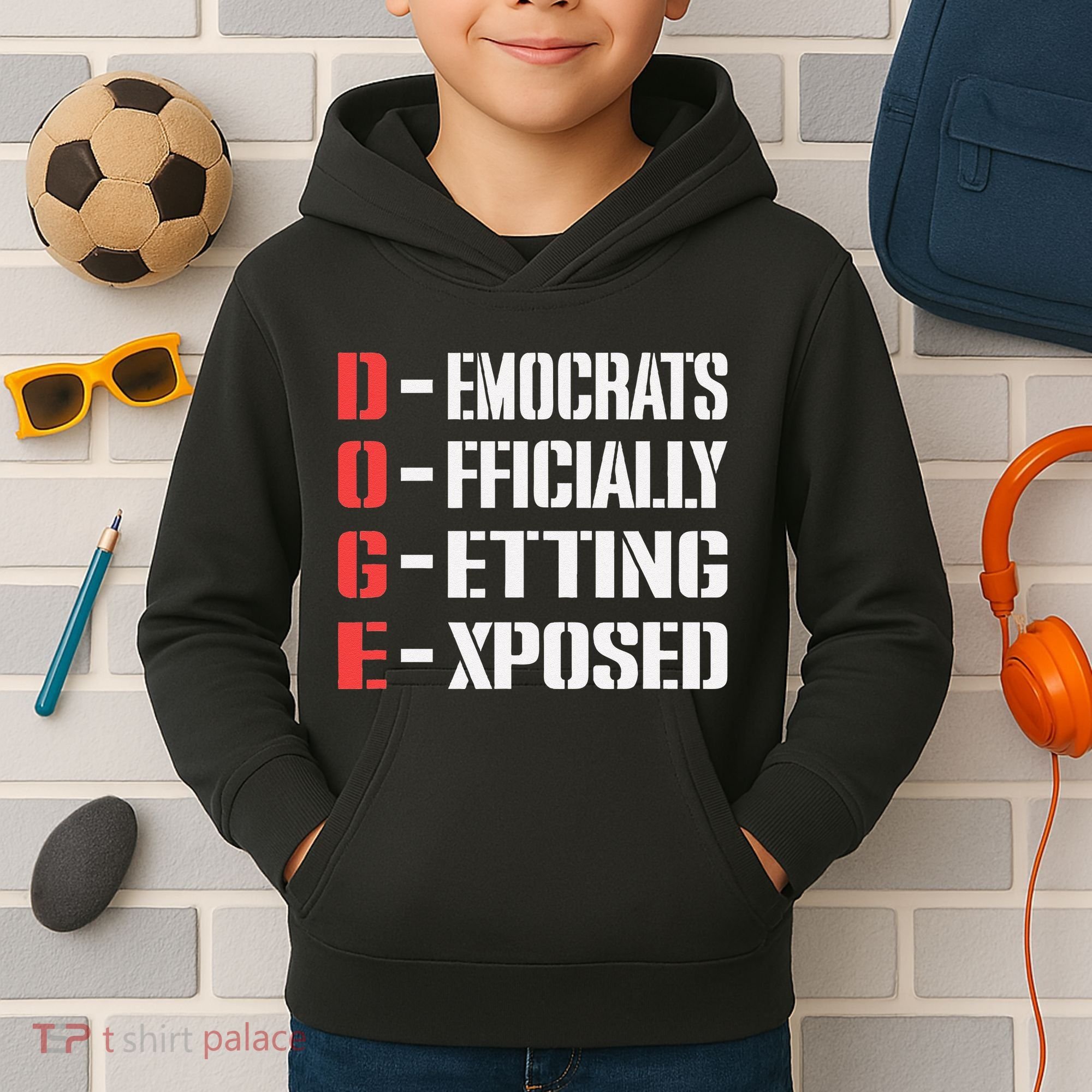 Funny Doge Meaning Government Corruption Exposed Kids Hoodie