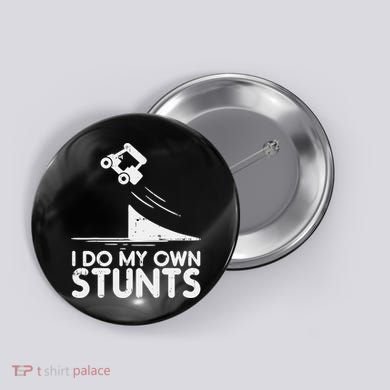 Funny Do My Own Stunts Golf Cart Driver Golfing Lover Button