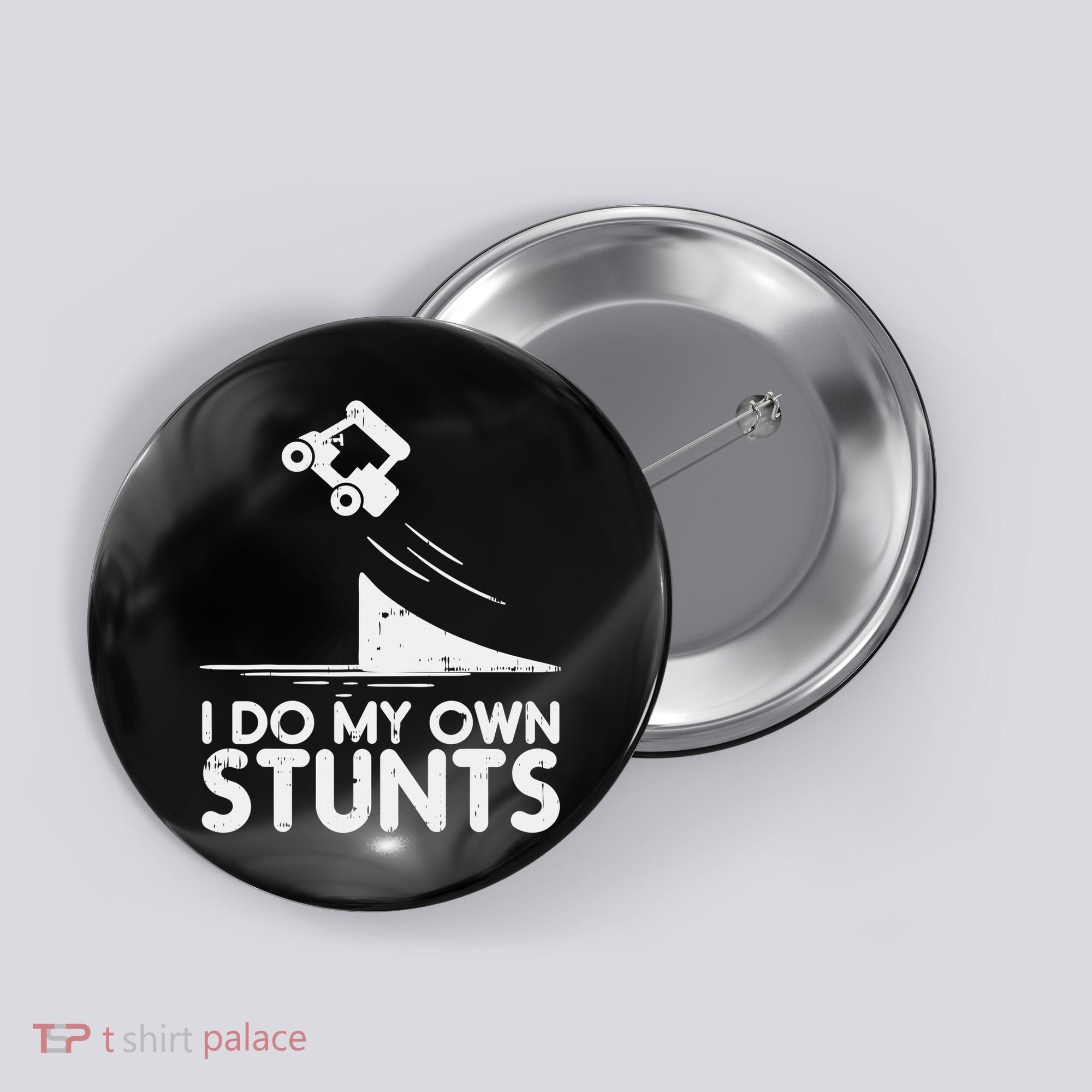 Funny Do My Own Stunts Golf Cart Driver Golfing Lover Button