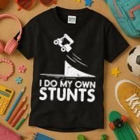 Funny Do My Own Stunts Golf Cart Driver Golfing Lover Kids T-Shirt thumb 3