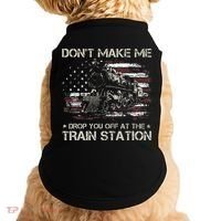 Flag Dont Make Me Drop You Off At The Train Station Doggie Tank thumb 0