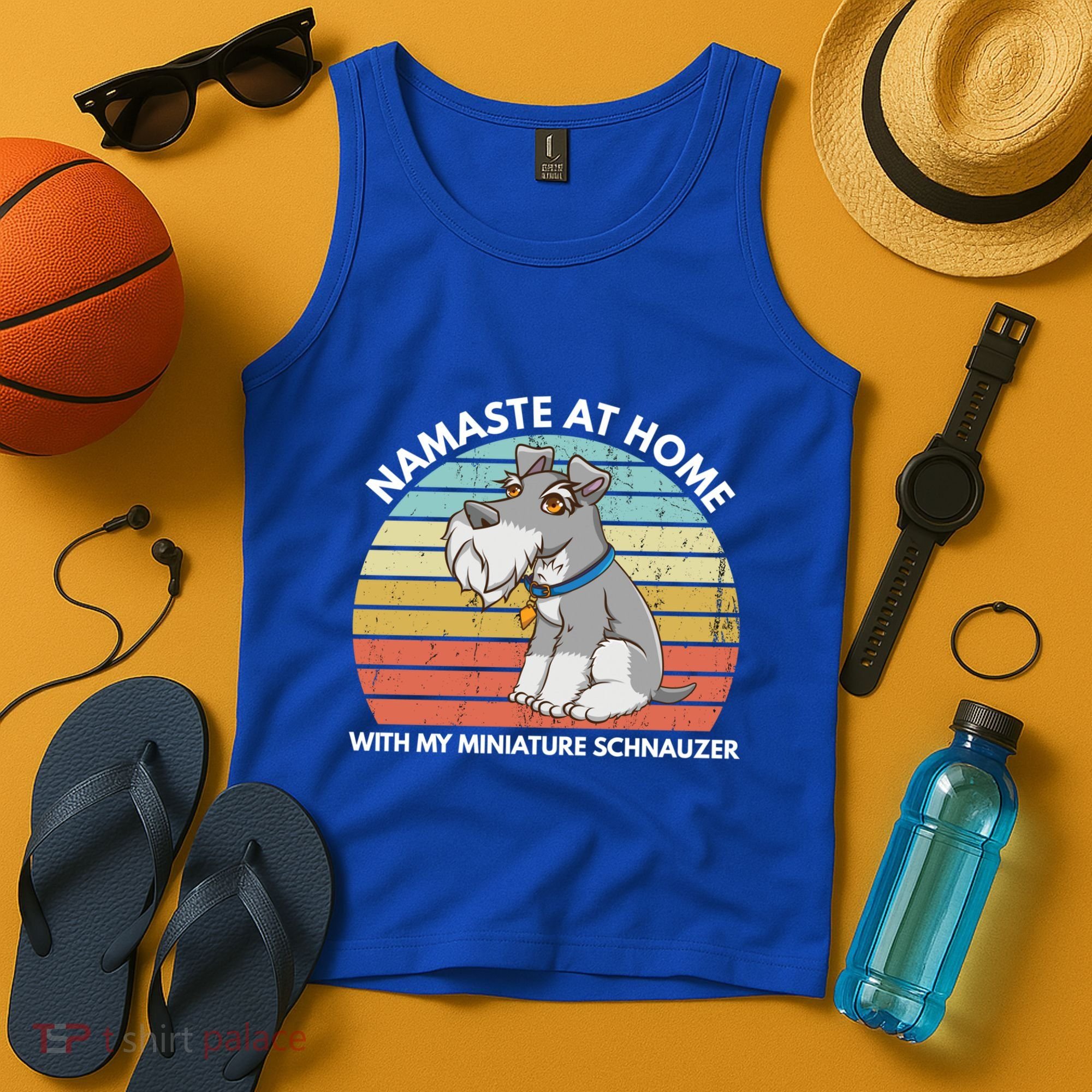 Funny Dog Mom And Yoga Lover Miniature Schnauzer Meaningful Gift Tank Top