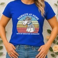 Funny Dog Mom And Yoga Lover Miniature Schnauzer Meaningful Gift Women's T-Shirt thumb 2