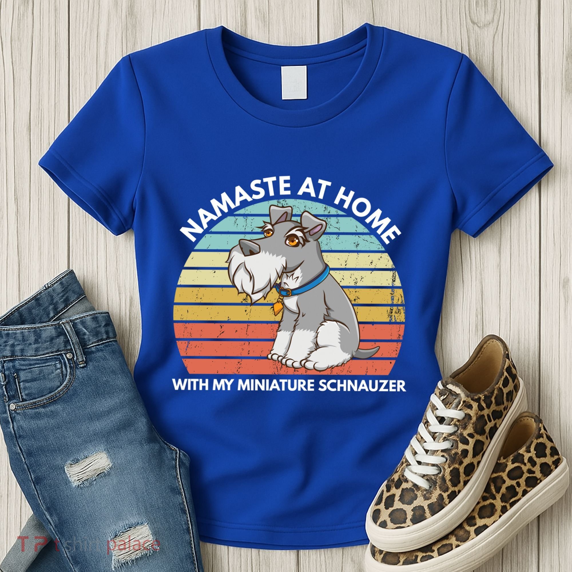 Funny Dog Mom And Yoga Lover Miniature Schnauzer Meaningful Gift Women's T-Shirt