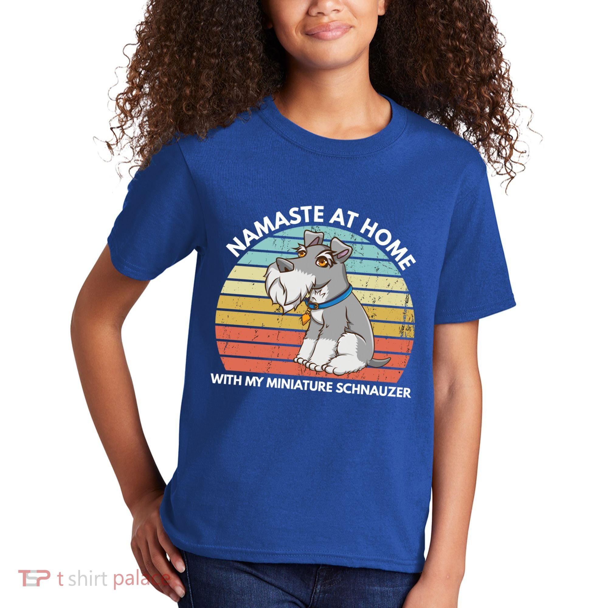 Funny Dog Mom And Yoga Lover Miniature Schnauzer Meaningful Gift Kids T-Shirt