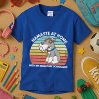 Funny Dog Mom And Yoga Lover Miniature Schnauzer Meaningful Gift Kids T-Shirt thumb 3
