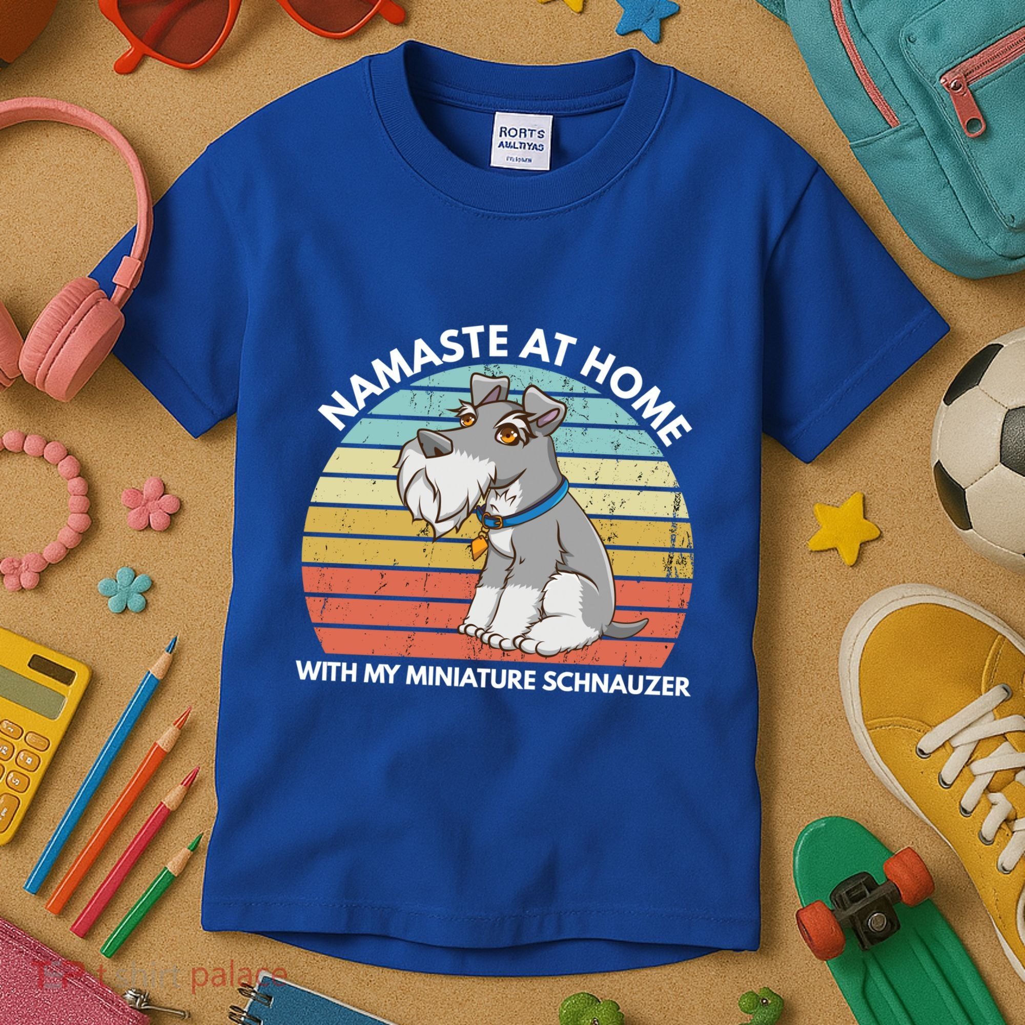 Funny Dog Mom And Yoga Lover Miniature Schnauzer Meaningful Gift Kids T-Shirt