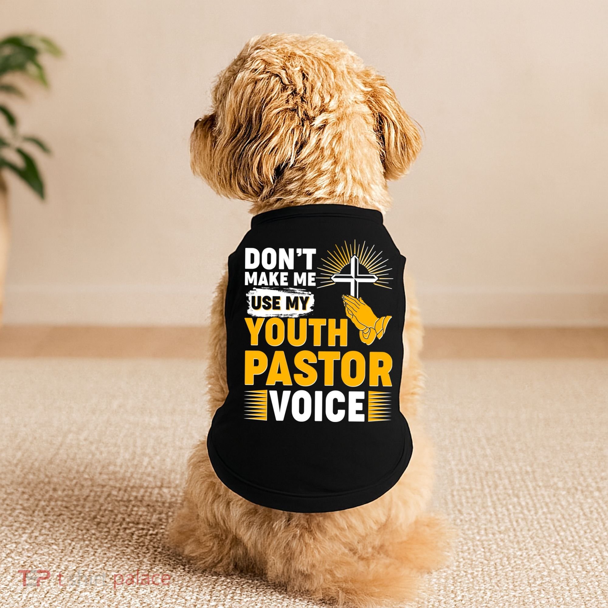 Funny Don't Make Me Use My Pastor Voice Doggie Tank