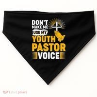 Funny Don't Make Me Use My Pastor Voice USA-Made Doggie Bandana thumb 0