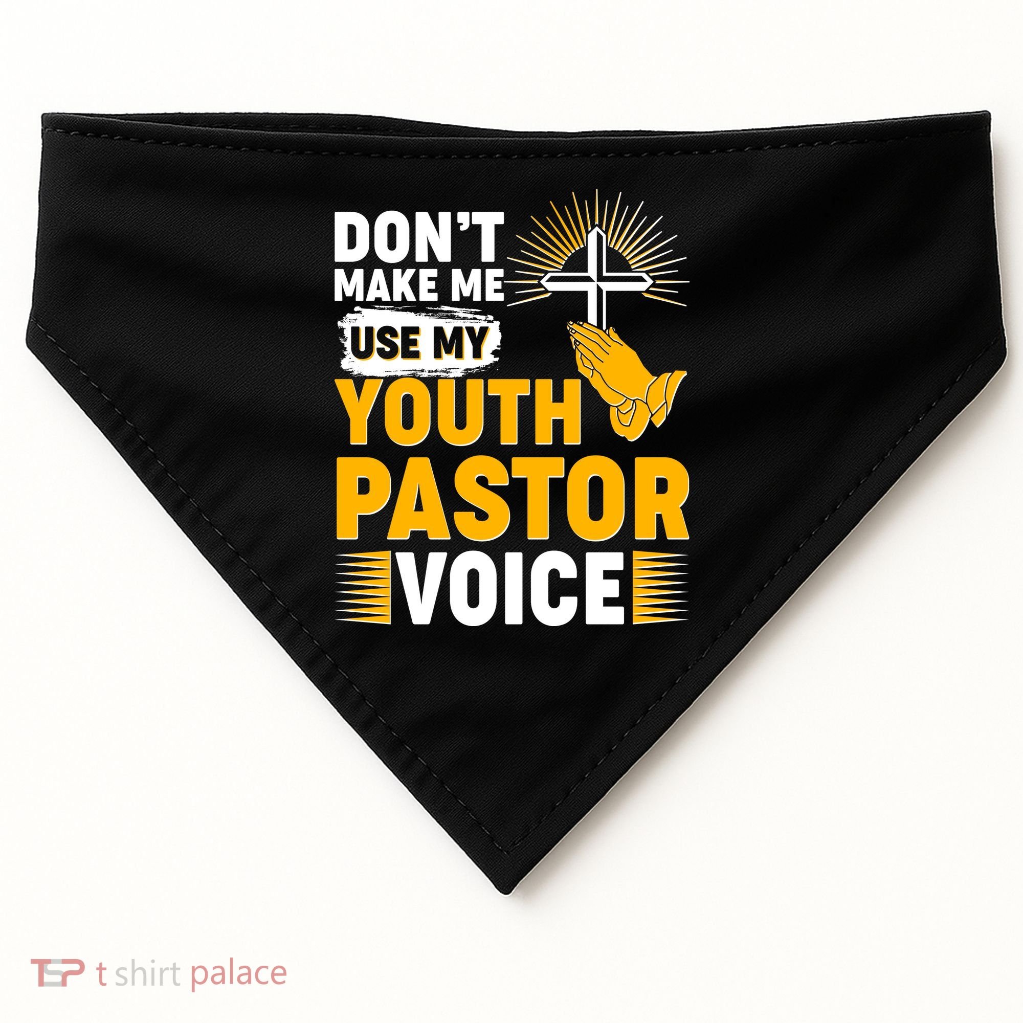 Funny Don't Make Me Use My Pastor Voice USA-Made Doggie Bandana