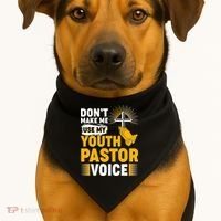 Funny Don't Make Me Use My Pastor Voice USA-Made Doggie Bandana thumb 1