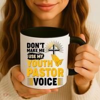 Funny Don't Make Me Use My Pastor Voice Coffee Mug thumb 3
