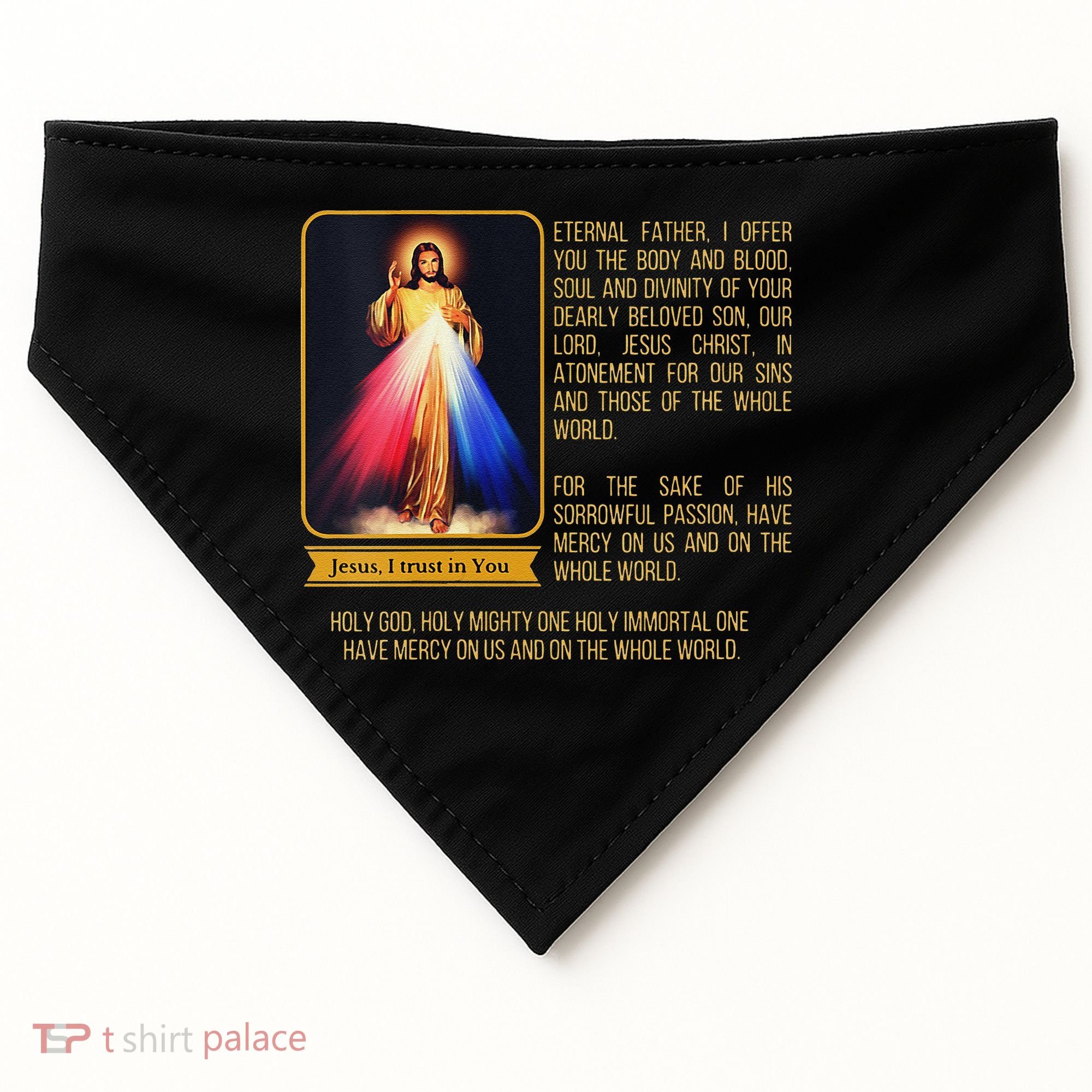 Funny Divine Mercy Jesus Image Chaplet Novena Prayer Catholic USA-Made Doggie Bandana