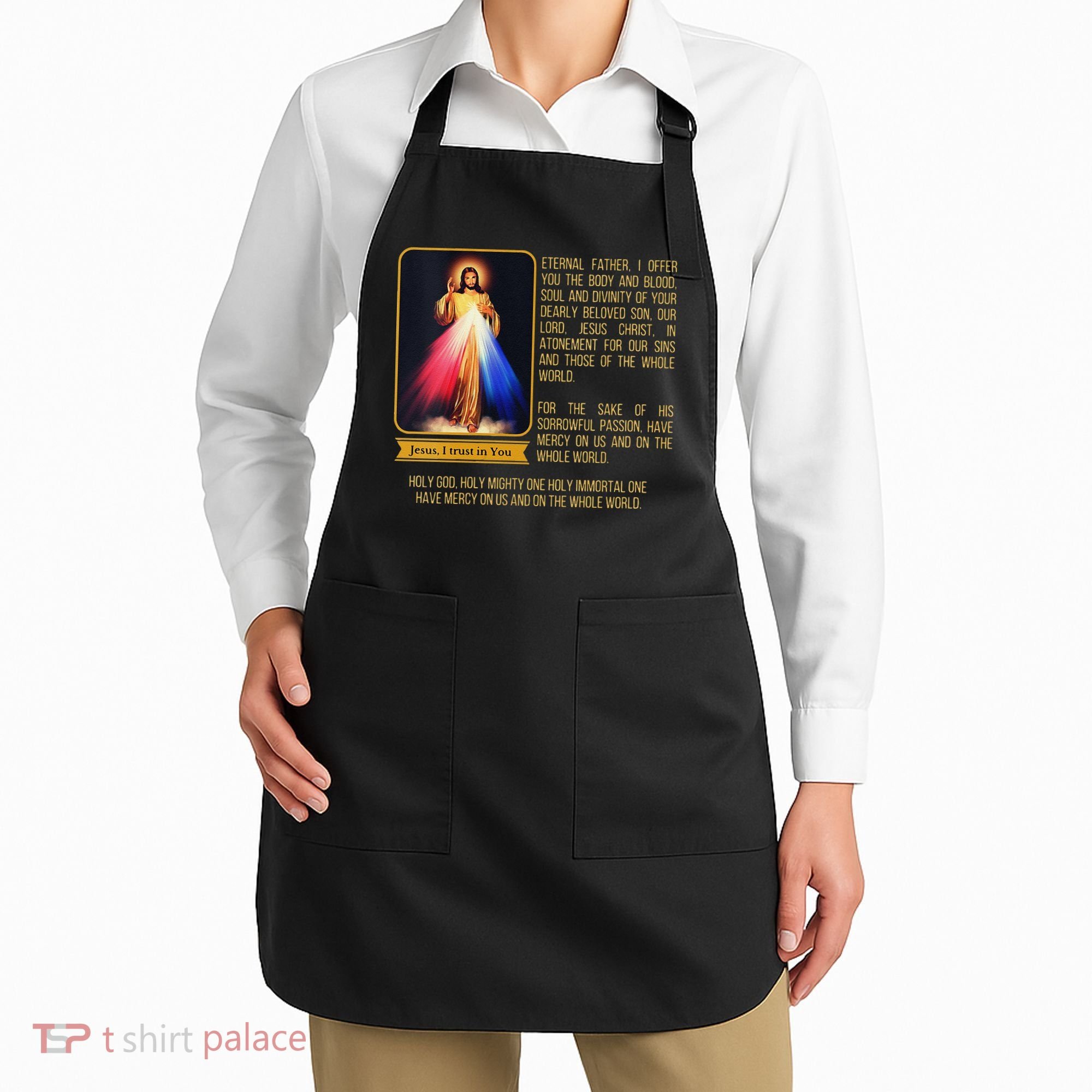Funny Divine Mercy Jesus Image Chaplet Novena Prayer Catholic Apron