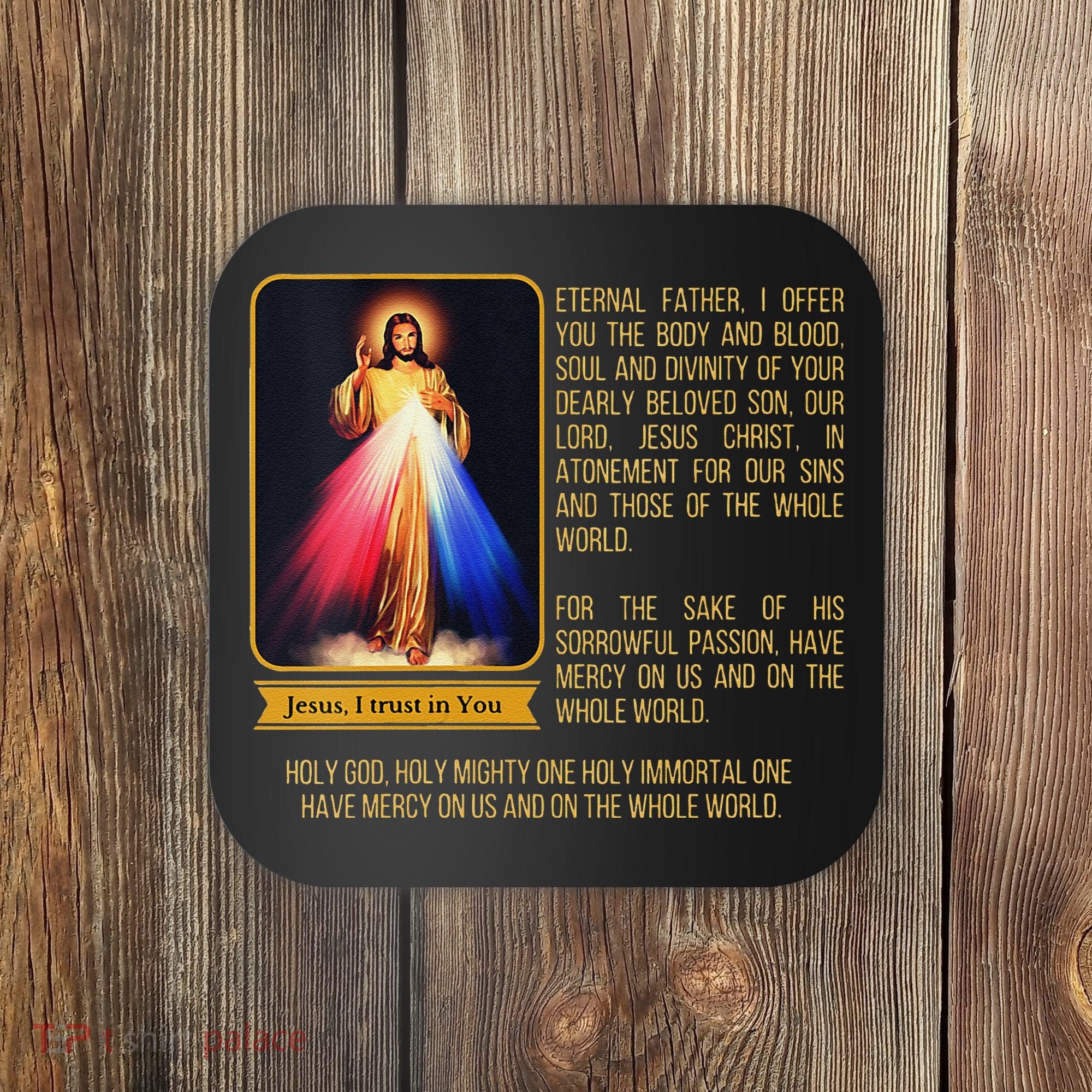 Funny Divine Mercy Jesus Image Chaplet Novena Prayer Catholic Coaster