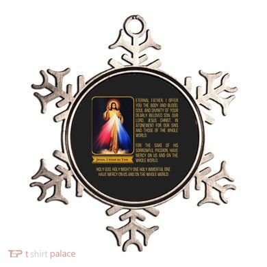 Funny Divine Mercy Jesus Image Chaplet Novena Prayer Catholic Ornament