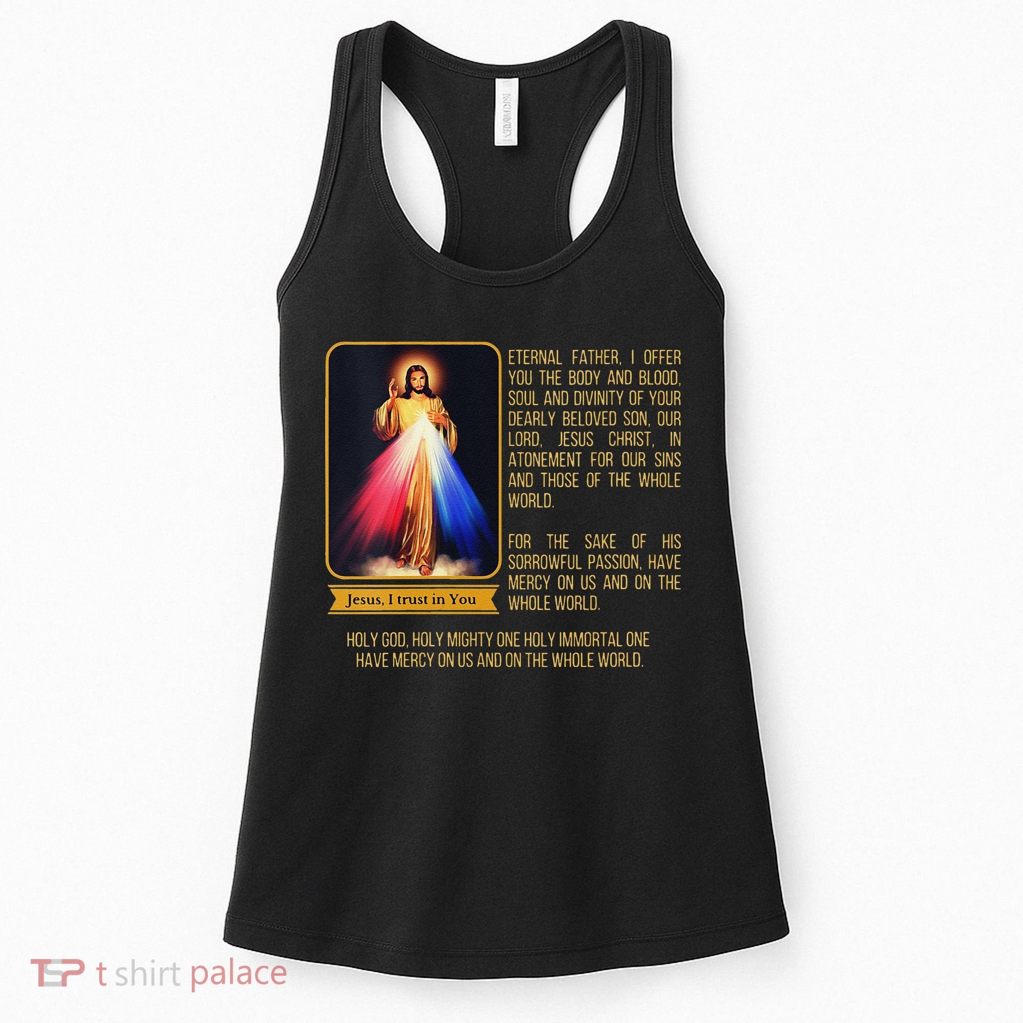 Funny Divine Mercy Jesus Image Chaplet Novena Prayer Catholic Women's Tank Top