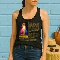 Funny Divine Mercy Jesus Image Chaplet Novena Prayer Catholic Women's Tank Top thumb 2