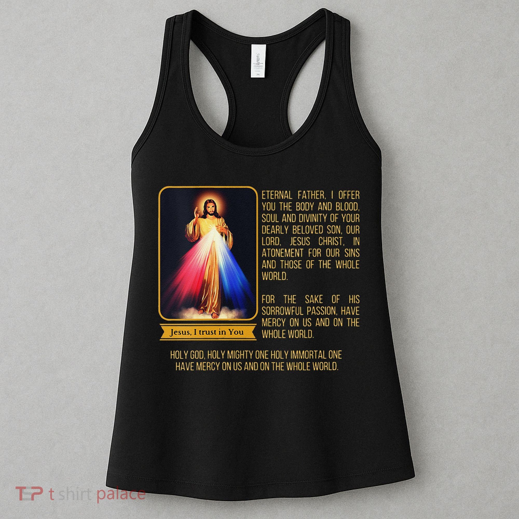 Funny Divine Mercy Jesus Image Chaplet Novena Prayer Catholic Women's Tank Top