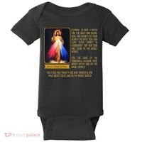 Funny Divine Mercy Jesus Image Chaplet Novena Prayer Catholic Baby Bodysuit thumb 0