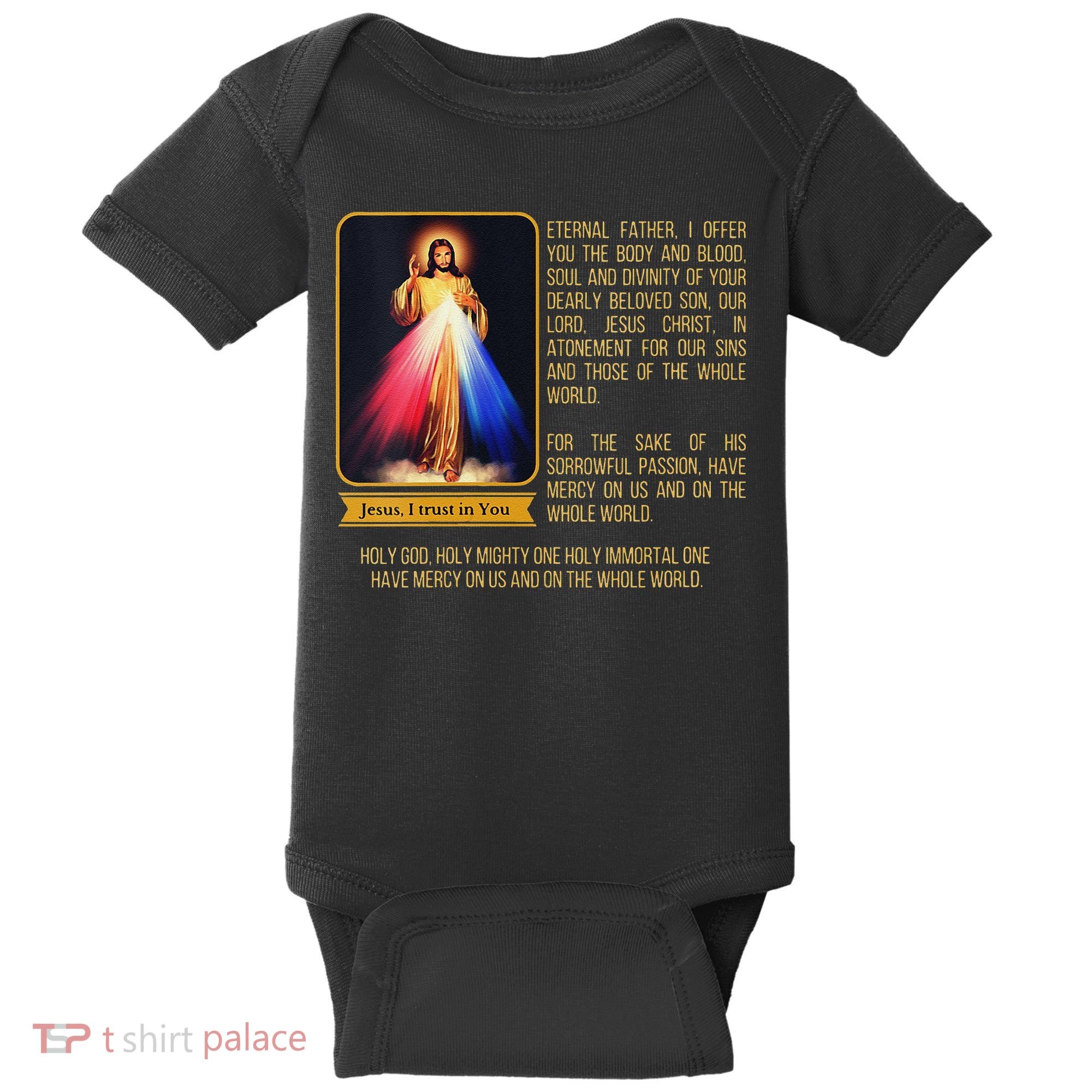 Funny Divine Mercy Jesus Image Chaplet Novena Prayer Catholic Baby Bodysuit