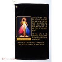 Funny Divine Mercy Jesus Image Chaplet Novena Prayer Catholic Golf Towel thumb 0