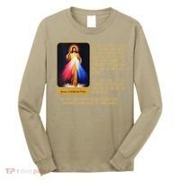 Funny Divine Mercy Jesus Image Chaplet Novena Prayer Catholic Long Sleeve Shirt thumb 0