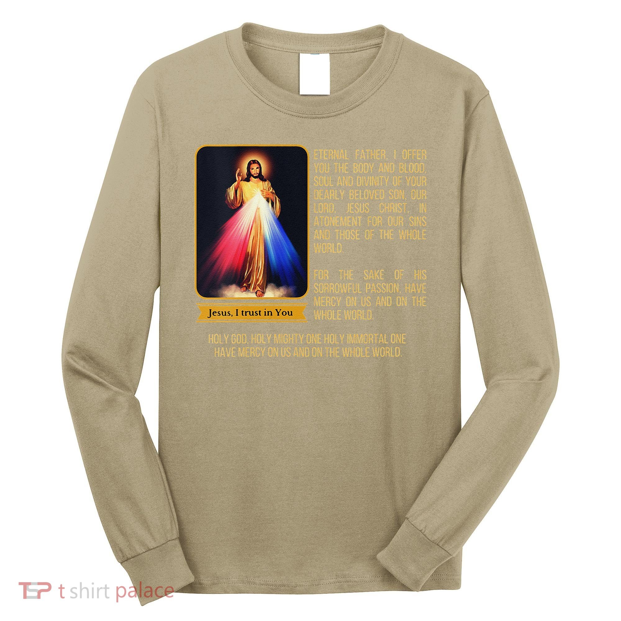Funny Divine Mercy Jesus Image Chaplet Novena Prayer Catholic Long Sleeve Shirt