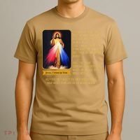 Funny Divine Mercy Jesus Image Chaplet Novena Prayer Catholic T-Shirt thumb 3