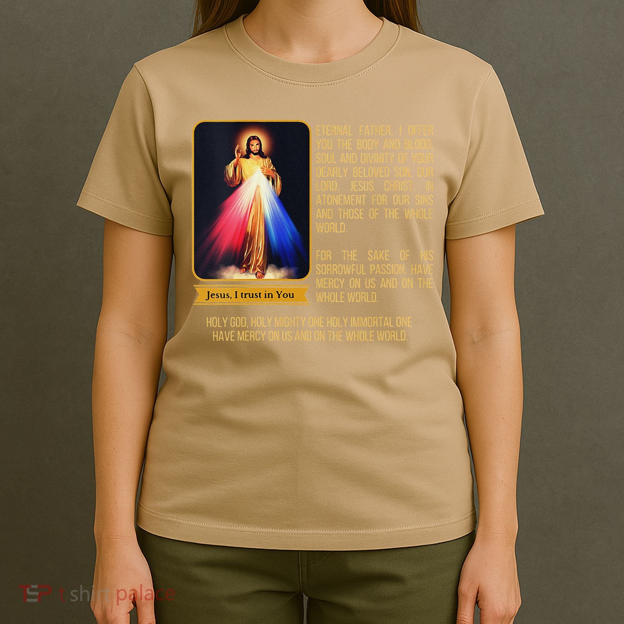 Funny Divine Mercy Jesus Image Chaplet Novena Prayer Catholic T-Shirt