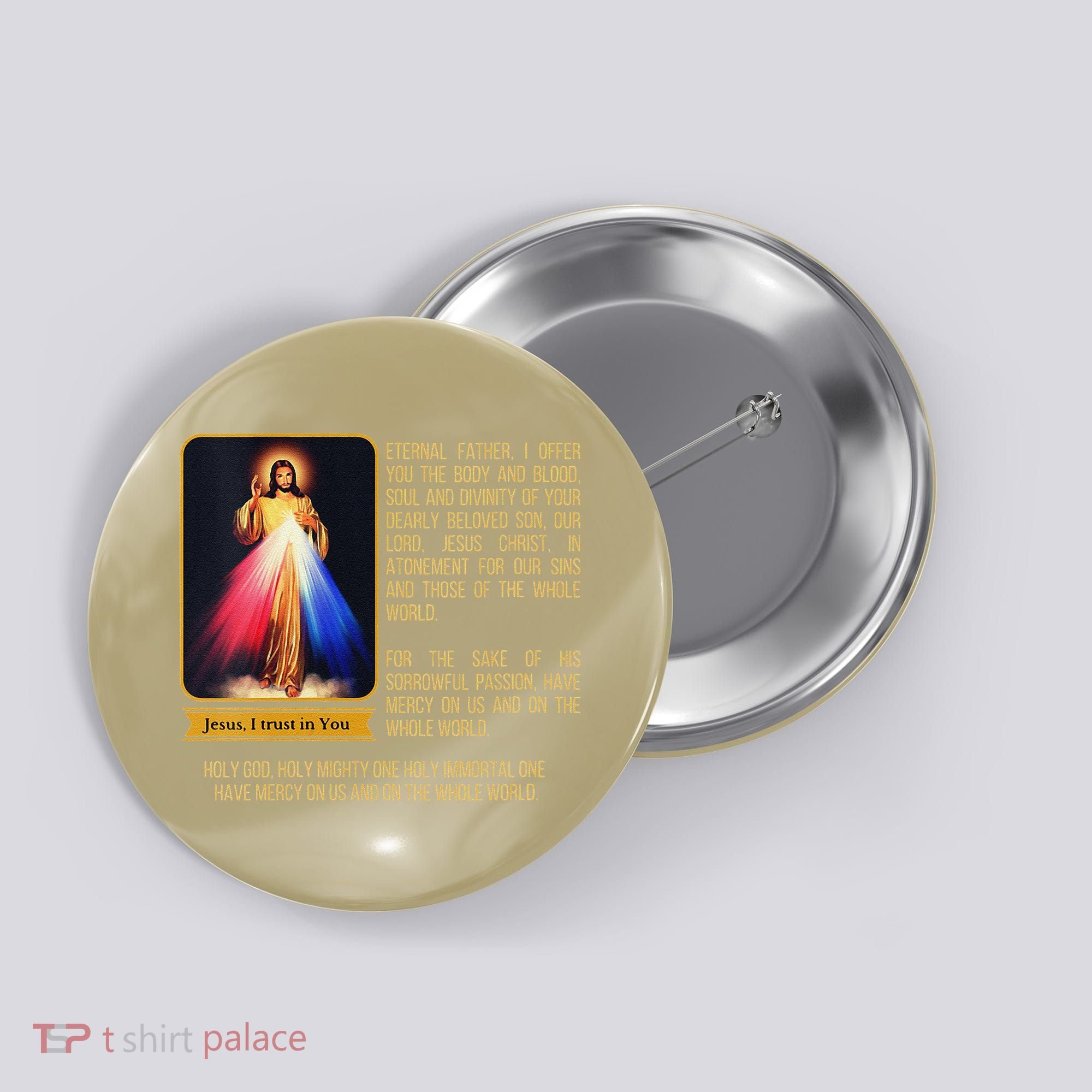 Funny Divine Mercy Jesus Image Chaplet Novena Prayer Catholic Button