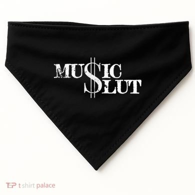 Funny Distressed Music Slut USA-Made Doggie Bandana