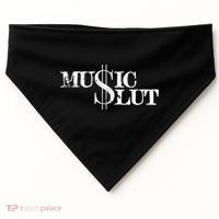 Funny Distressed Music Slut USA-Made Doggie Bandana thumb 0