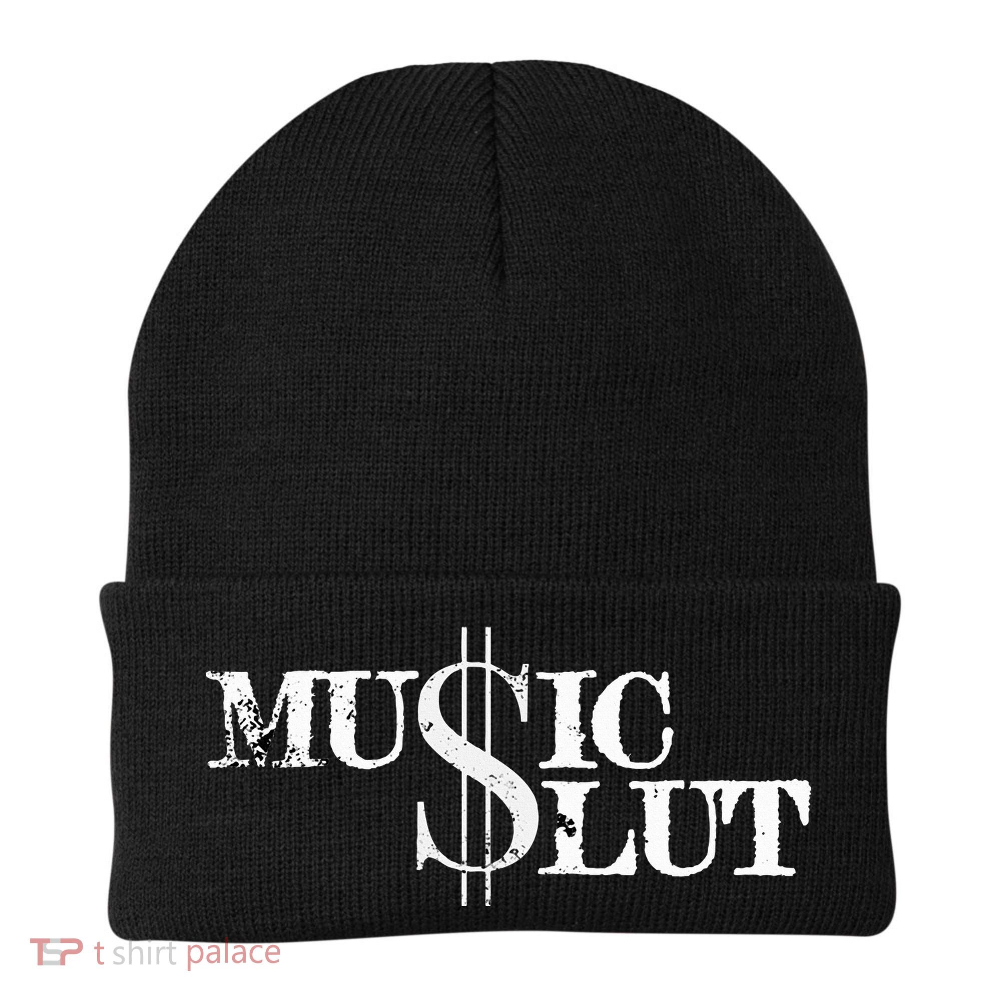 Funny Distressed Music Slut Beanie
