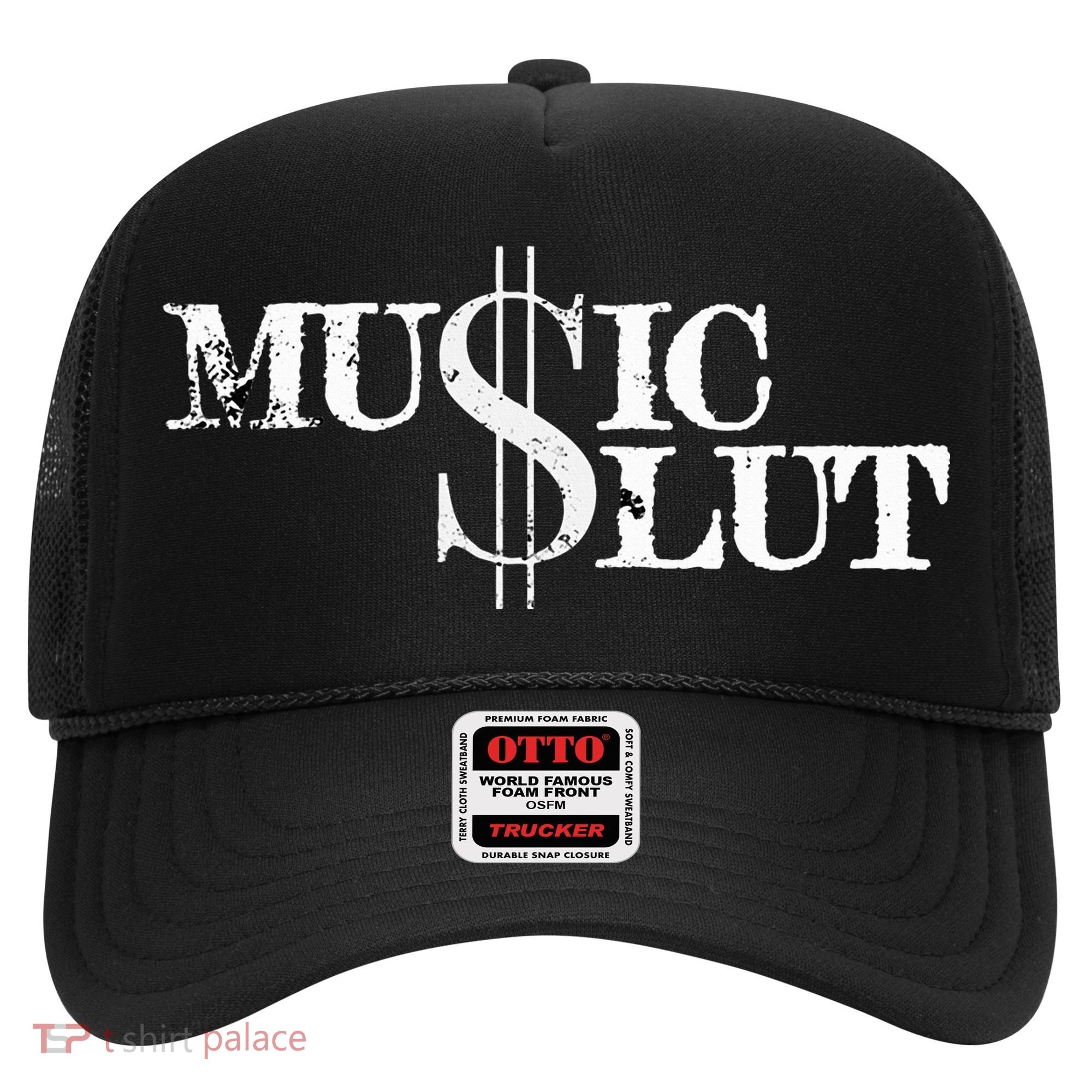 Funny Distressed Music Slut Hat