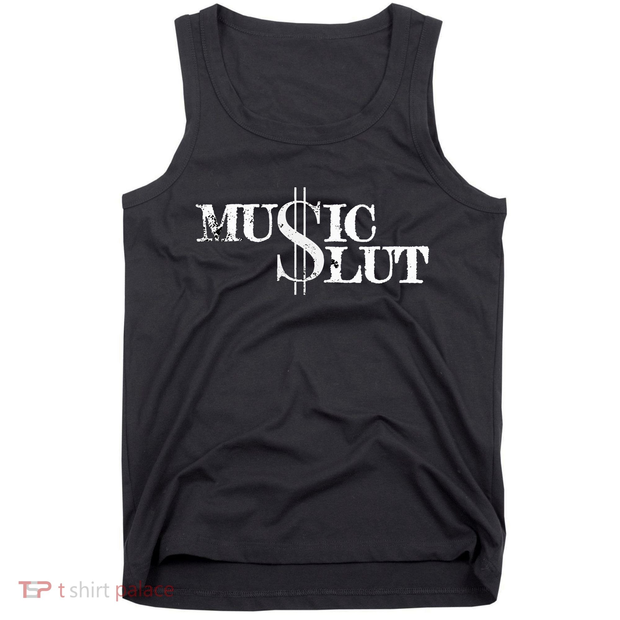 Funny Distressed Music Slut Tank Top