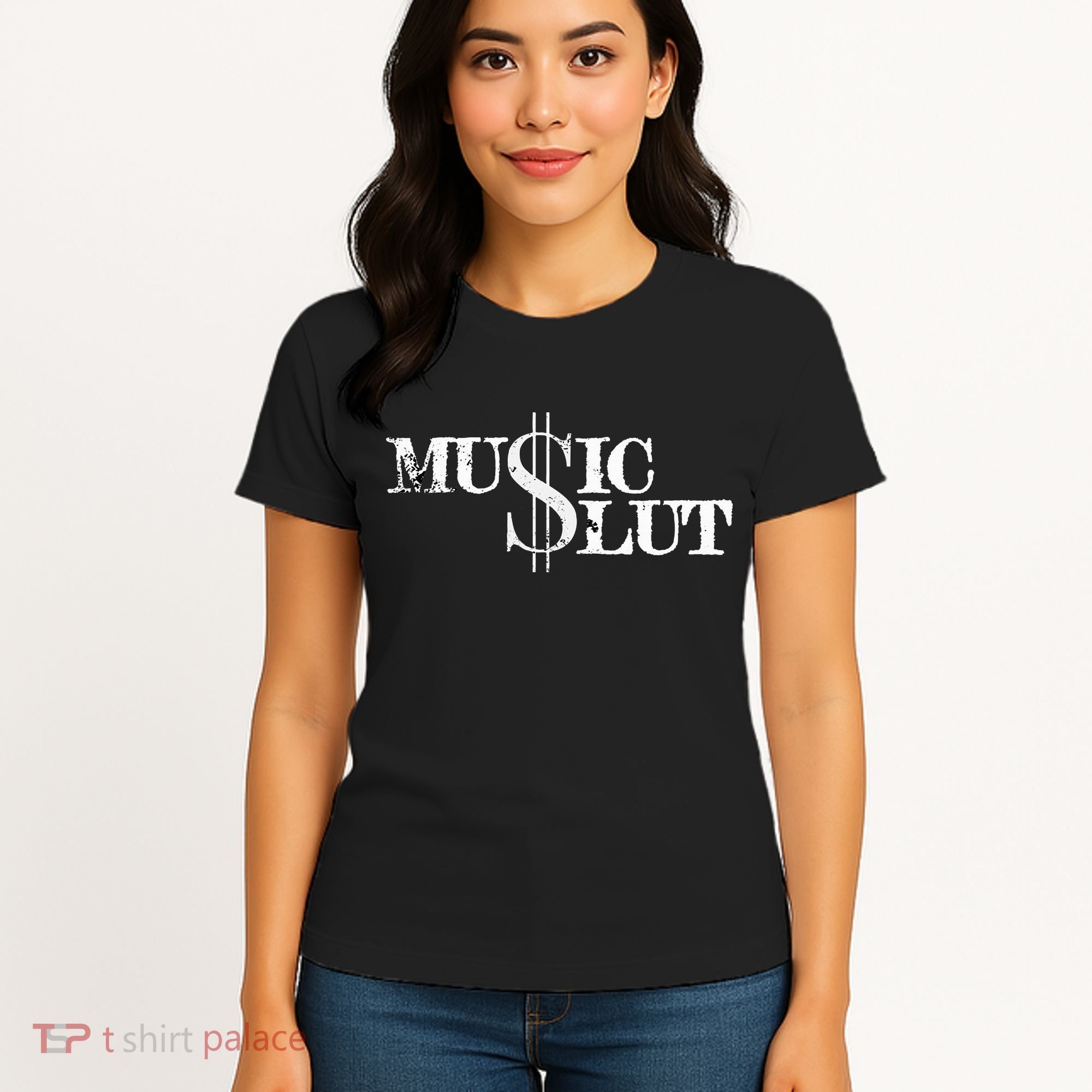 Funny Distressed Music Slut Women's T-Shirt