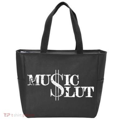 Funny Distressed Music Slut Tote Bag