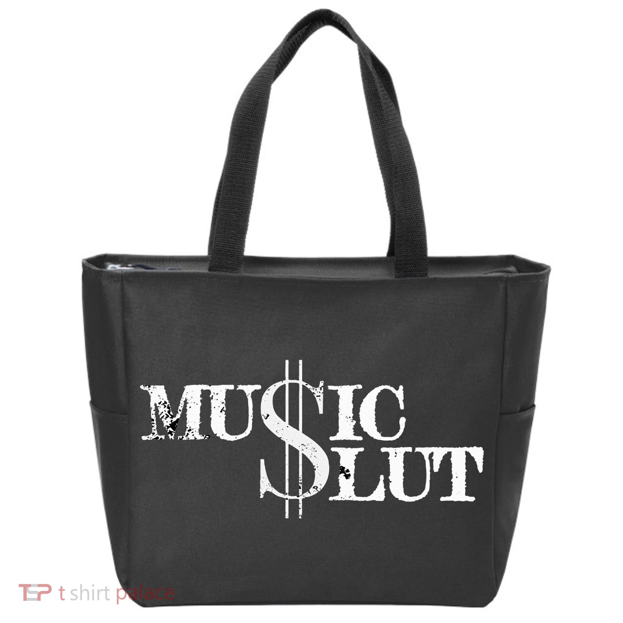 Funny Distressed Music Slut Tote Bag