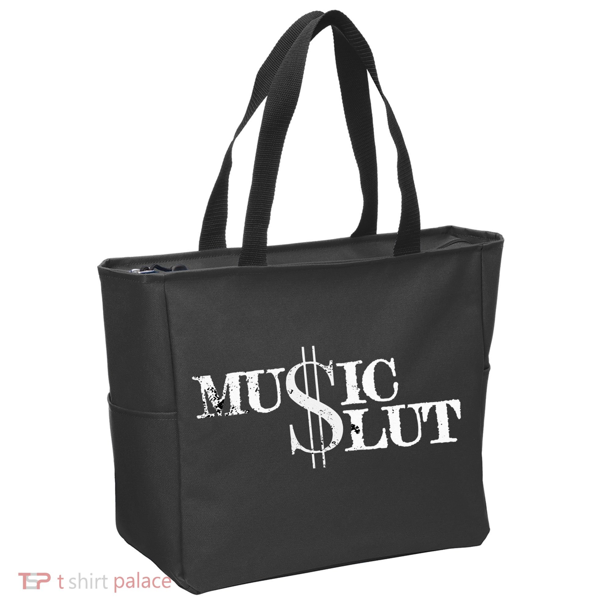 Funny Distressed Music Slut Tote Bag