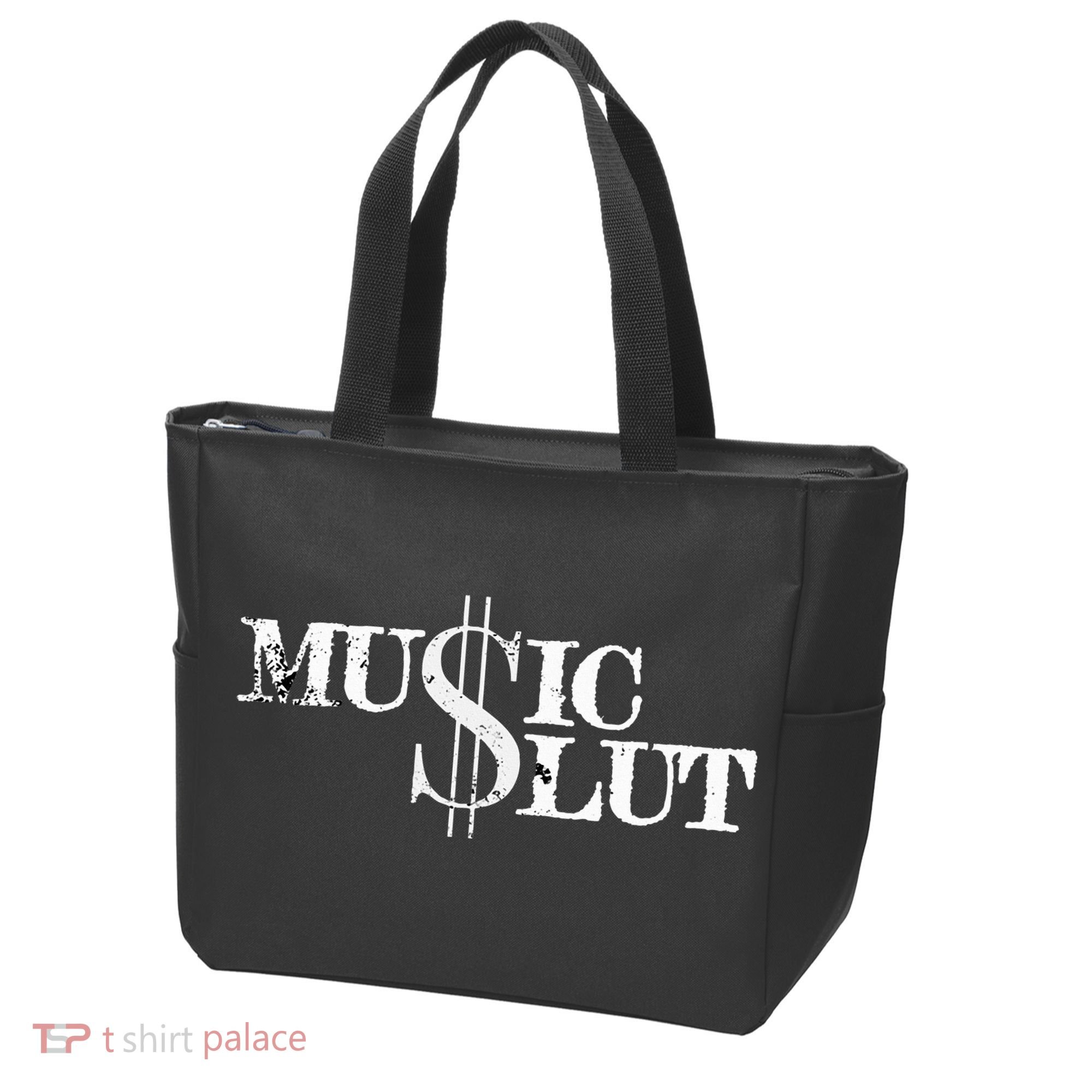 Funny Distressed Music Slut Tote Bag