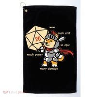 Funny DOGE Meme DnD Dungeons And Dragon Golf Towel thumb 0